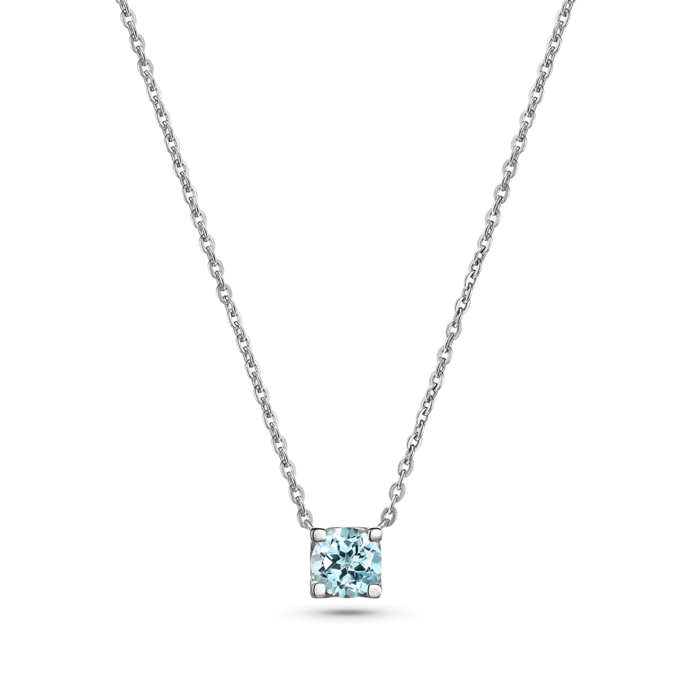 Колье из серебра с топазом Sky Blue