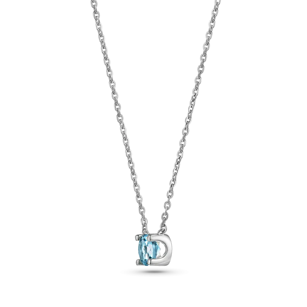 Колье из серебра с топазом Sky Blue