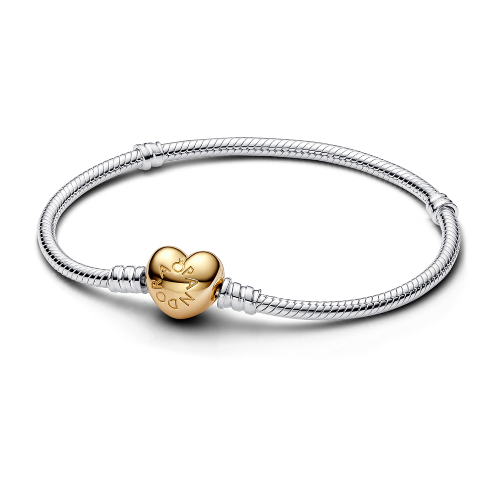 Браслет Moments "Сердце" из серебра с замком в Pandora Shine