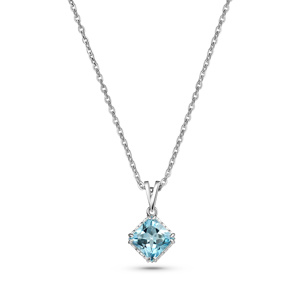 Колье из серебра с топазом Sky Blue