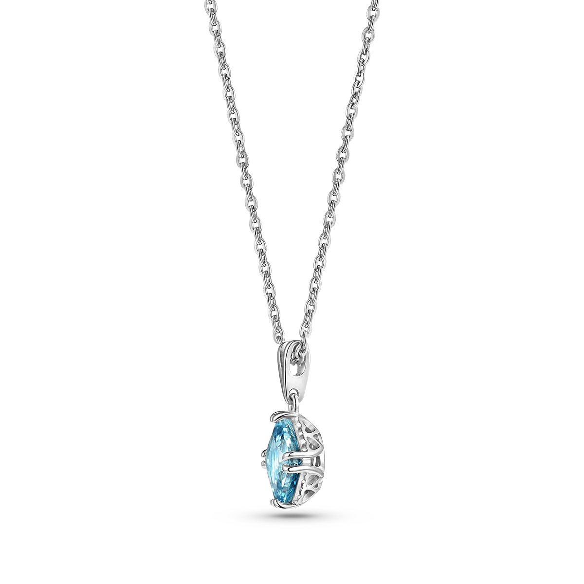 Колье из серебра с топазом Sky Blue