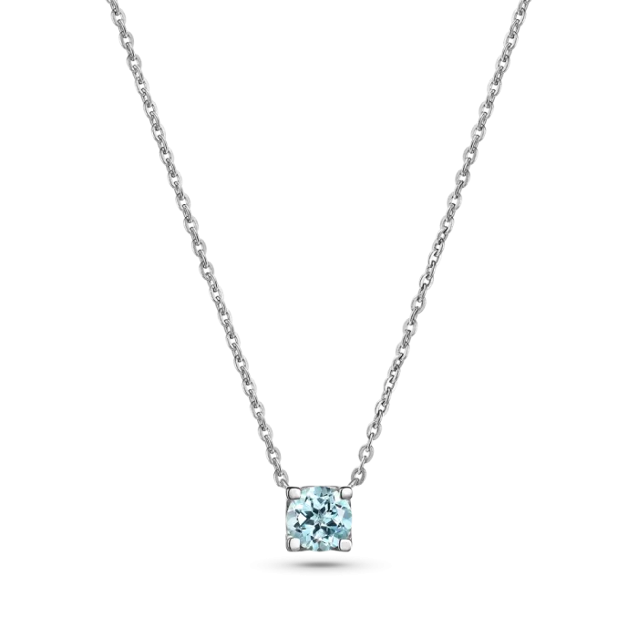 Колье из серебра с топазом Sky Blue