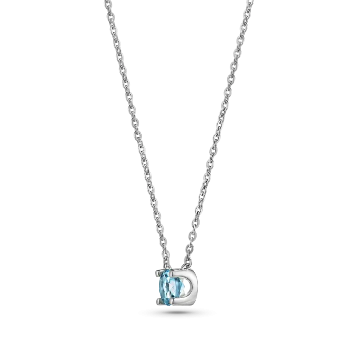 Колье из серебра с топазом Sky Blue