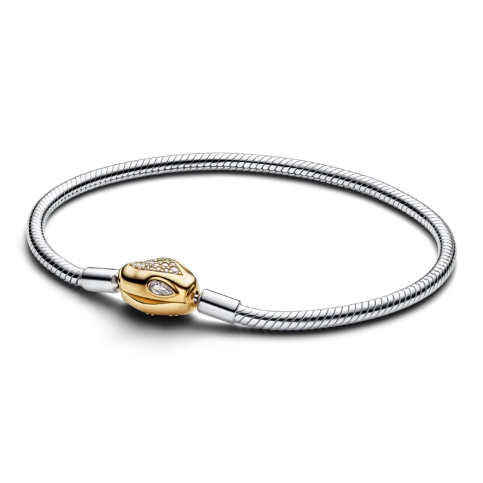 Браслет Moments «Змея» из серебра с замком в Pandora Shine