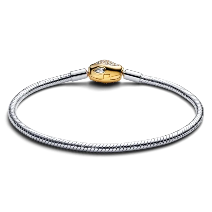Браслет Moments «Змея» из серебра с замком в Pandora Shine