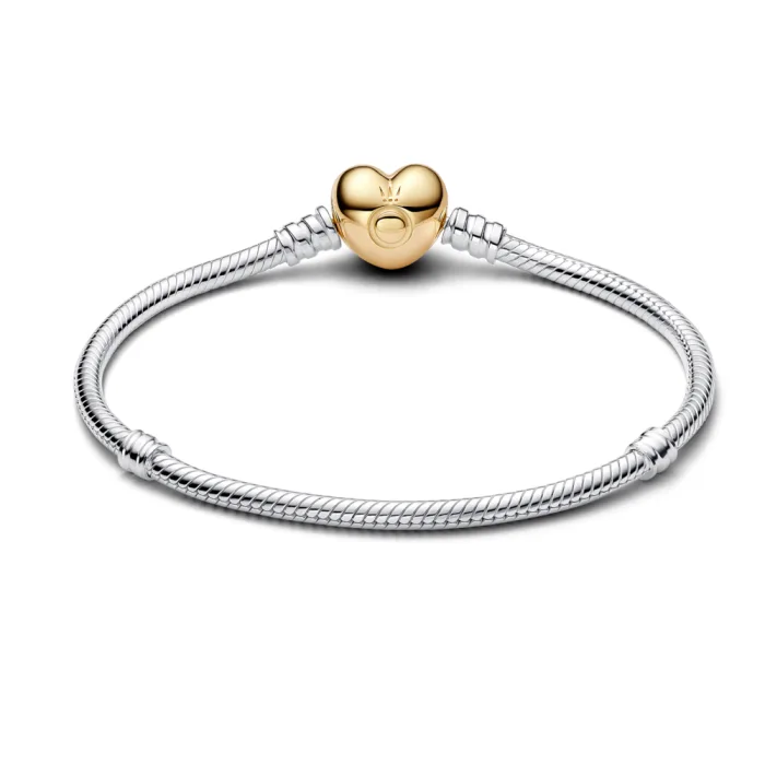 Браслет Moments "Сердце" из серебра с замком в Pandora Shine