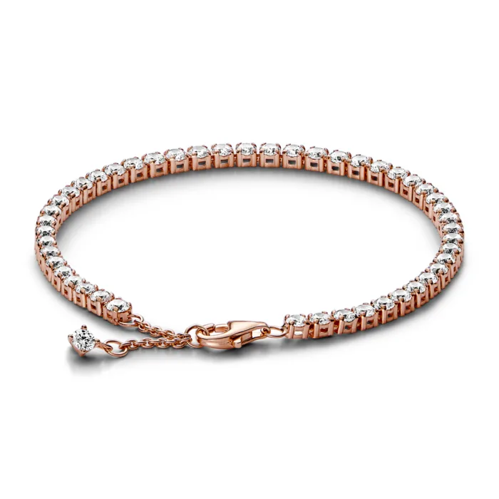 Браслет теннисный с прозрачными кристаллами в Pandora Rose